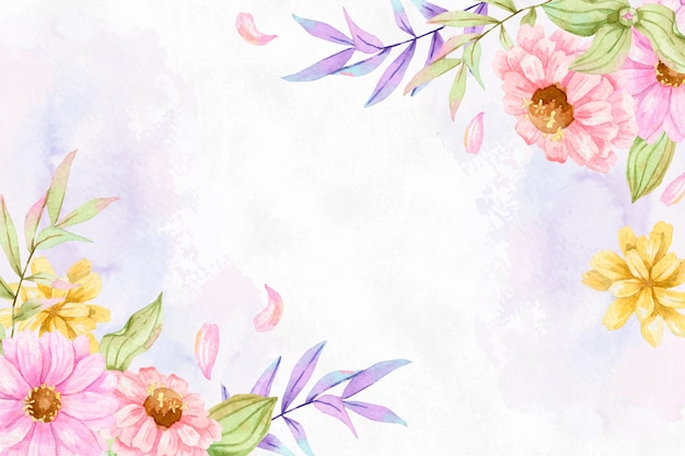 Free vector pastel colors watercolor flowers background