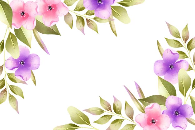 パステルカラーの水彩画の花の背景