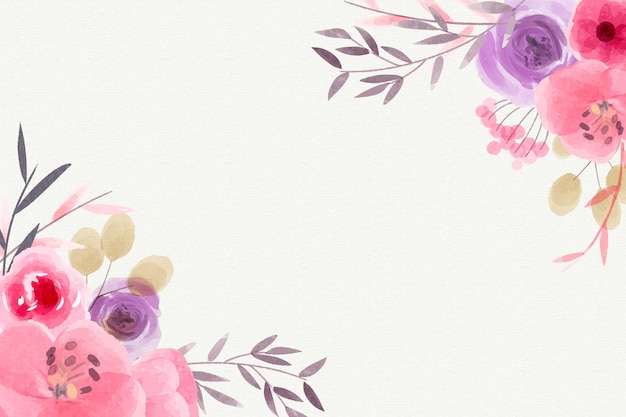 Pastel colors watercolor flowers background