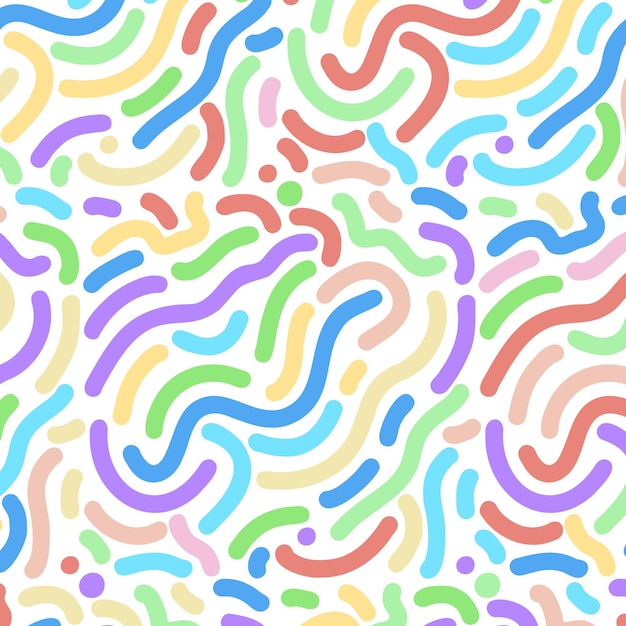 Pastel coloured hand drawn doodle pattern design