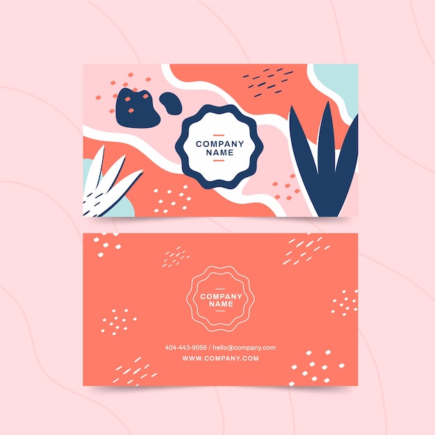 Pastel-coloured stains business card abstract dots and lines