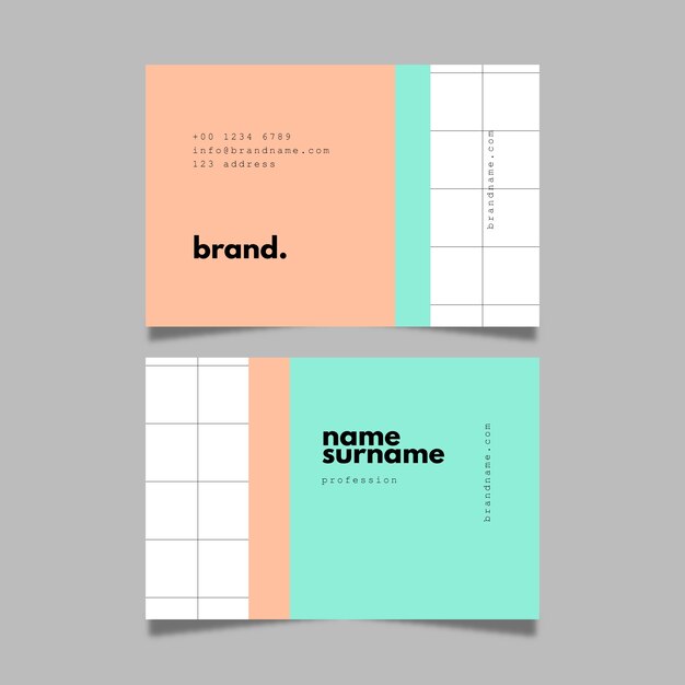 Pastel coloured visit business card