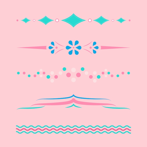 Free vector pastel dividers design collection vector