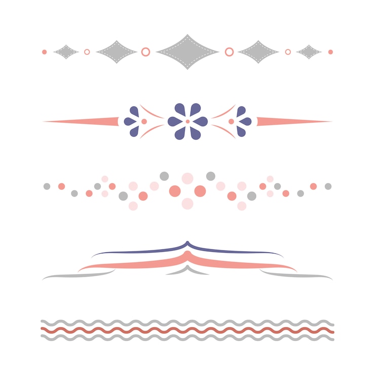 Free Vector pastel dividers design collection