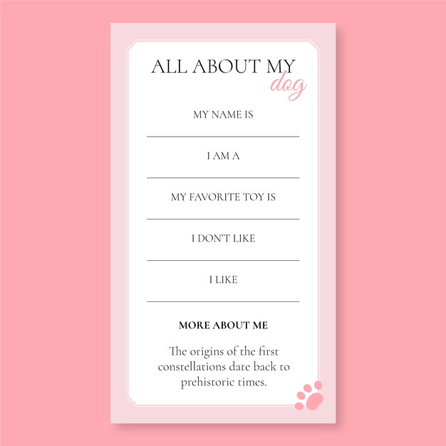 Pastel elegant about my dog instagram story