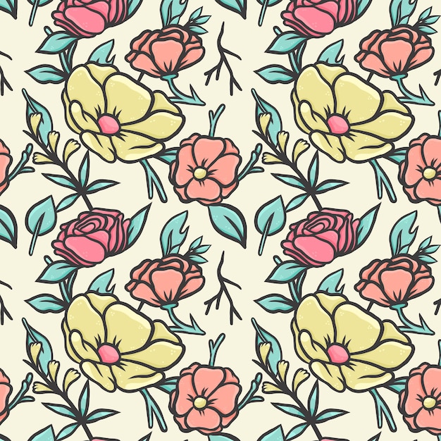 Free vector pastel floral pattern