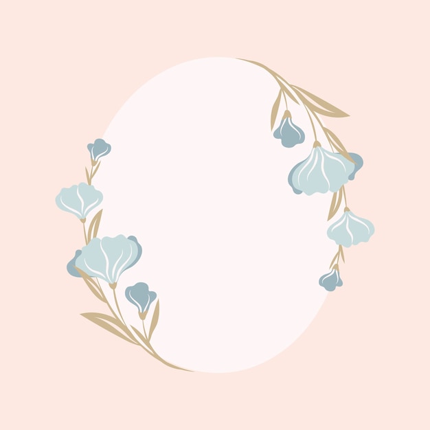 Free vector pastel flower frame, vector, cute illustration