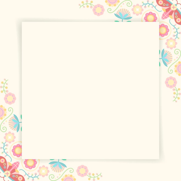 Pastel folk art design element frame