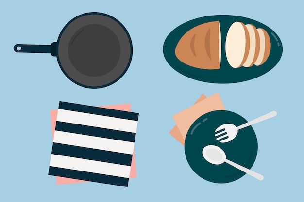 Free vector pastel food collection