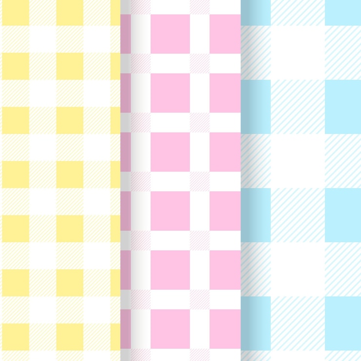 Free Vector pastel gingham pattern collection