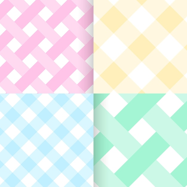 Pastel gingham pattern collection