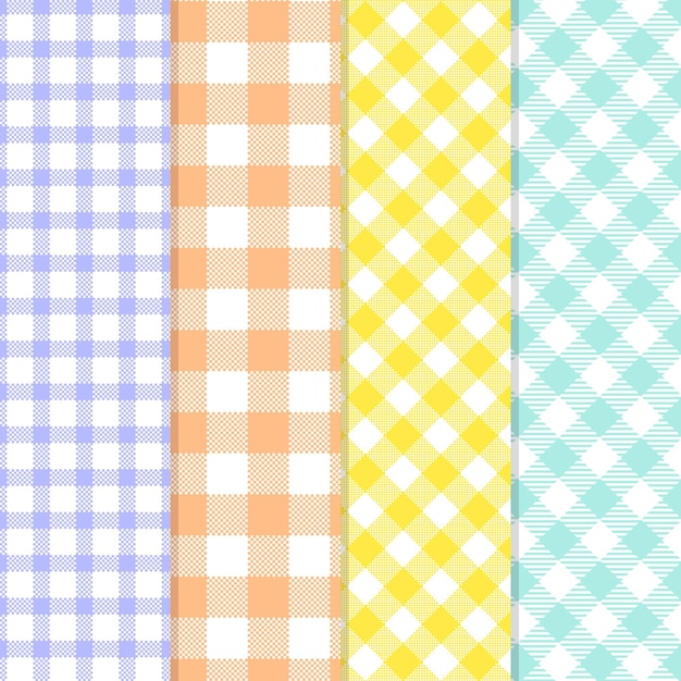 Free vector pastel gingham pattern collection