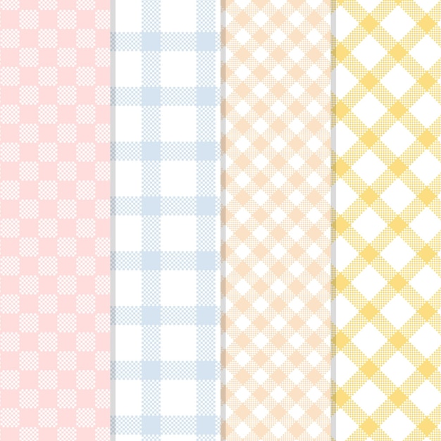 Free Vector pastel gingham pattern collection