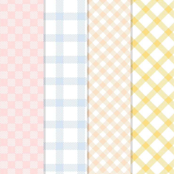 無料Vector パステルギンガムパターンコレクション