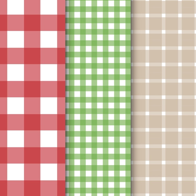 Free vector pastel gingham pattern collection