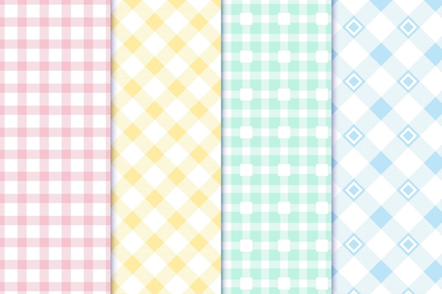 Free vector pastel gingham pattern collection