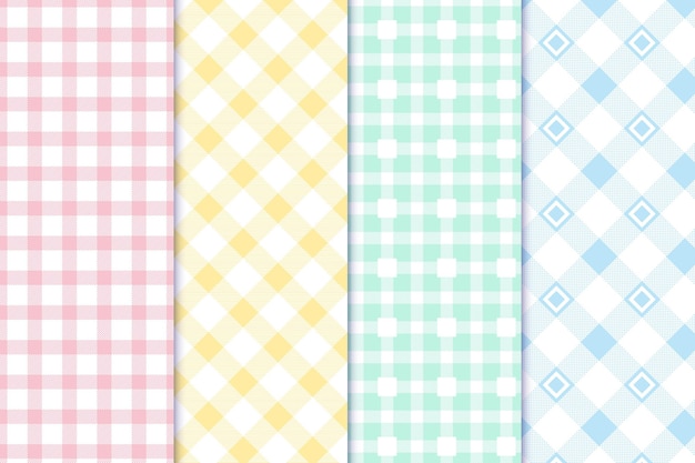 Free Vector pastel gingham pattern collection