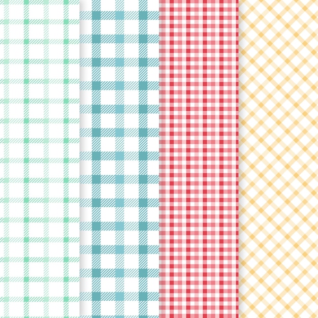 Free vector pastel gingham pattern collection