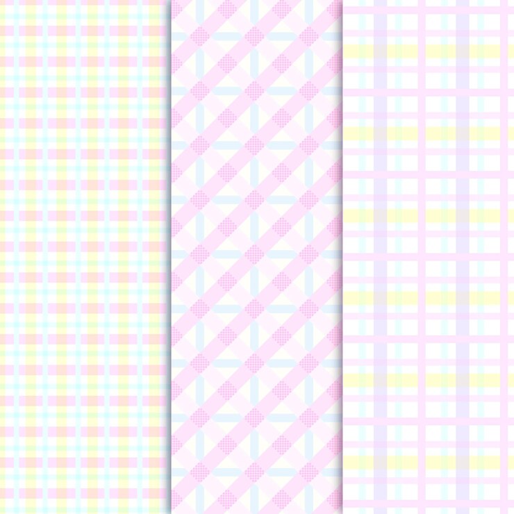 Free Vector pastel gingham pattern collection