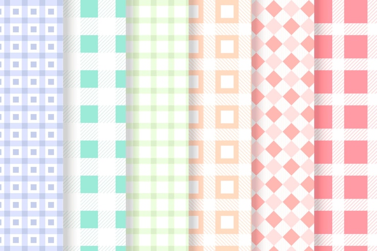 Free Vector pastel gingham pattern collection