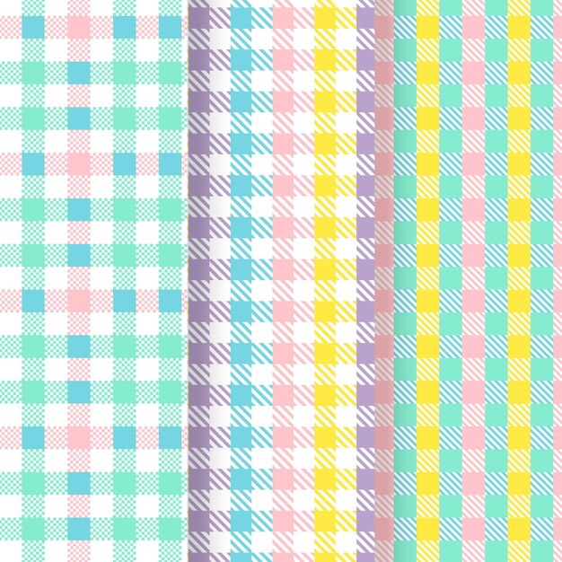 Pastel gingham pattern set