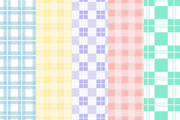 Pastel gingham pattern set