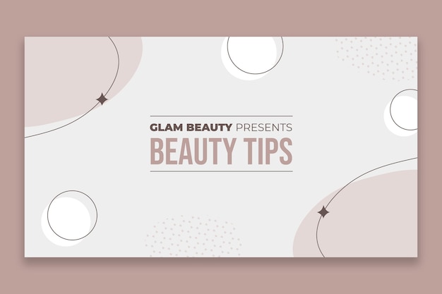Banner di youtube con consigli per il salone di bellezza pastello glam