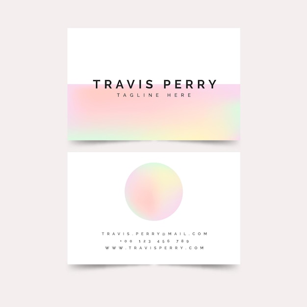 Pastel gradient business card template