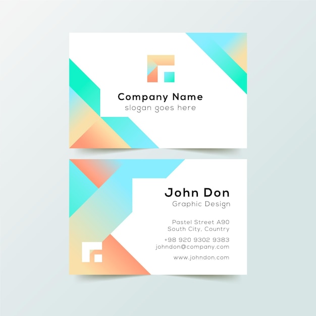 Pastel gradient business card template