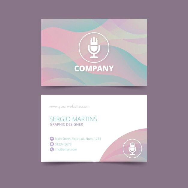 Pastel gradient business card template