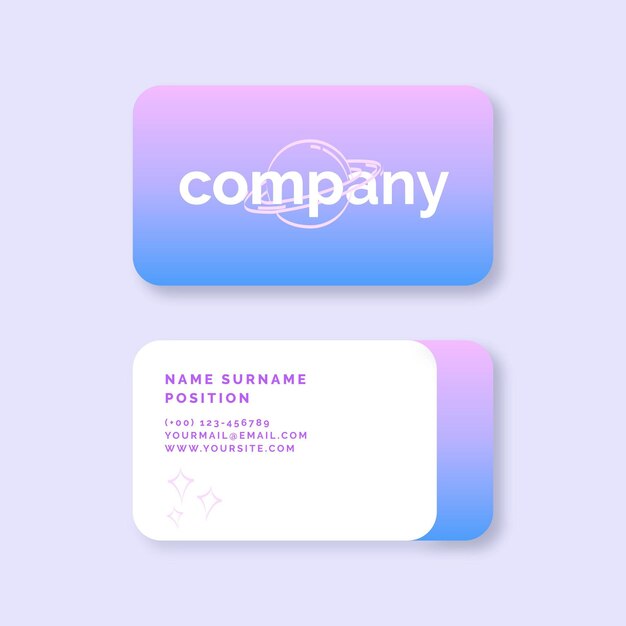 Pastel gradient business card template