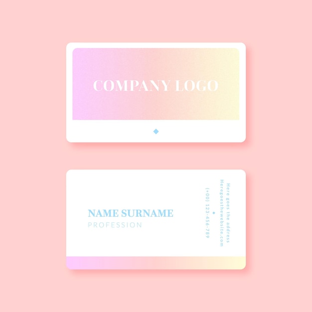 Free vector pastel gradient business card template