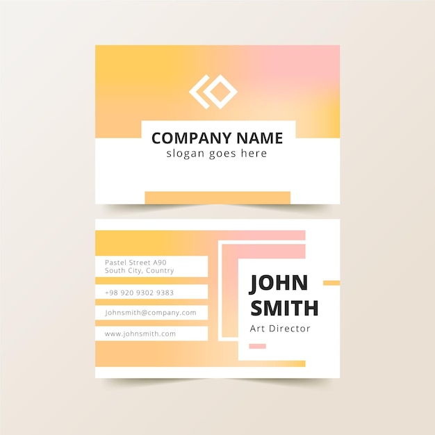 Pastel gradient business card template