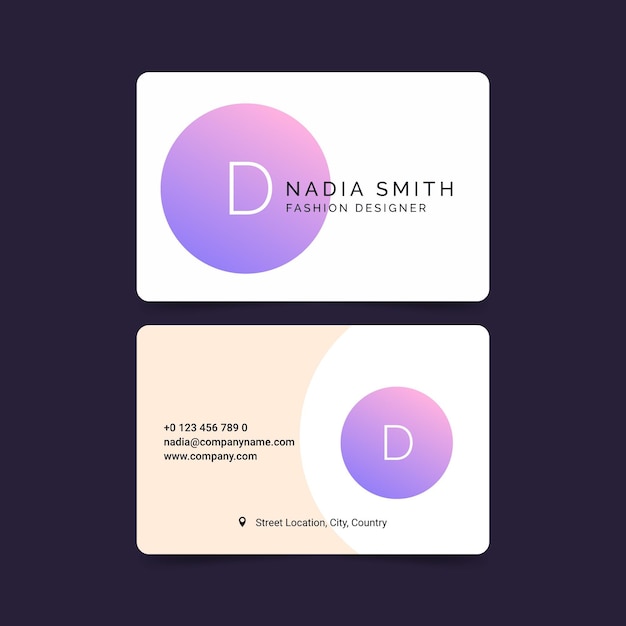 Free vector pastel gradient business card theme