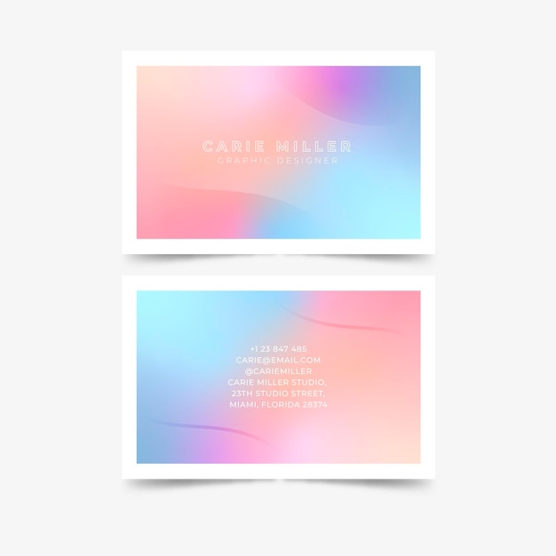 Free vector pastel gradient business card theme