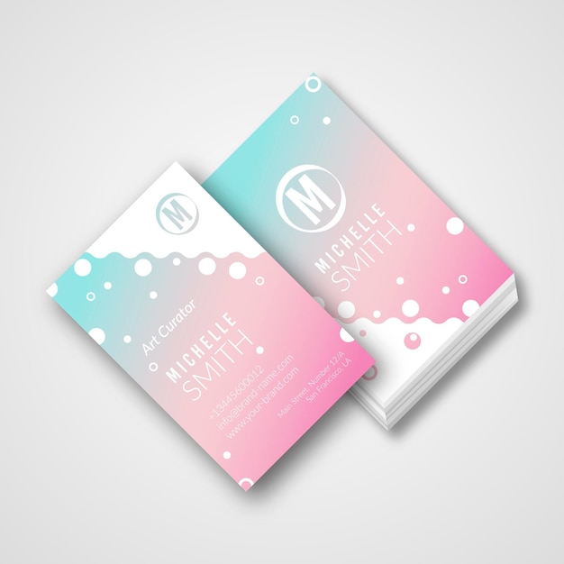 Free vector pastel gradient business card