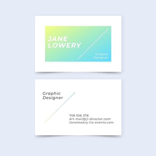 Free vector pastel gradient business cards pack
