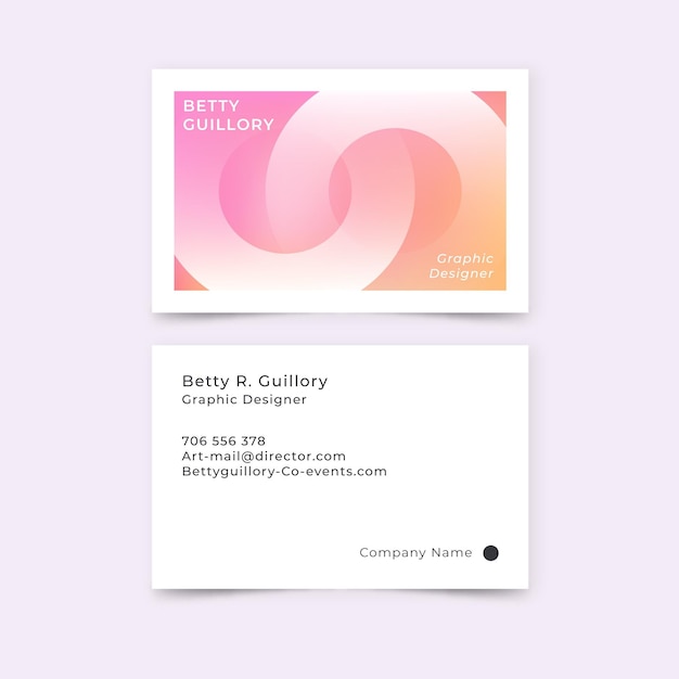 Free vector pastel gradient business cards set