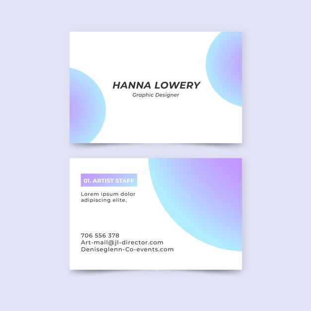 Pastel gradient business cards template pack