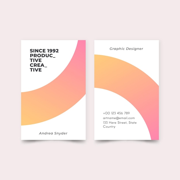 Pastel gradient business cards template set
