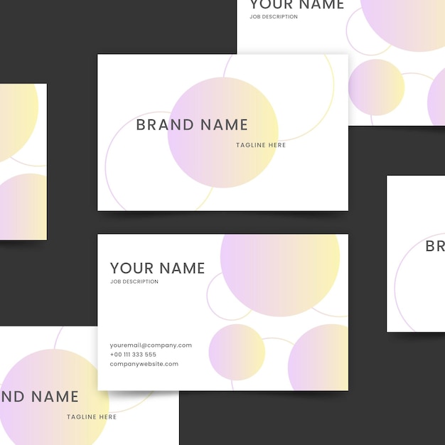 Pastel gradient business cards template