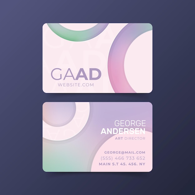 Free vector pastel gradient business cards