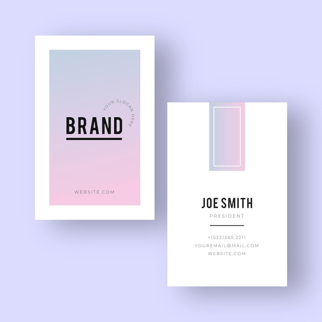 Pastel gradient business cards