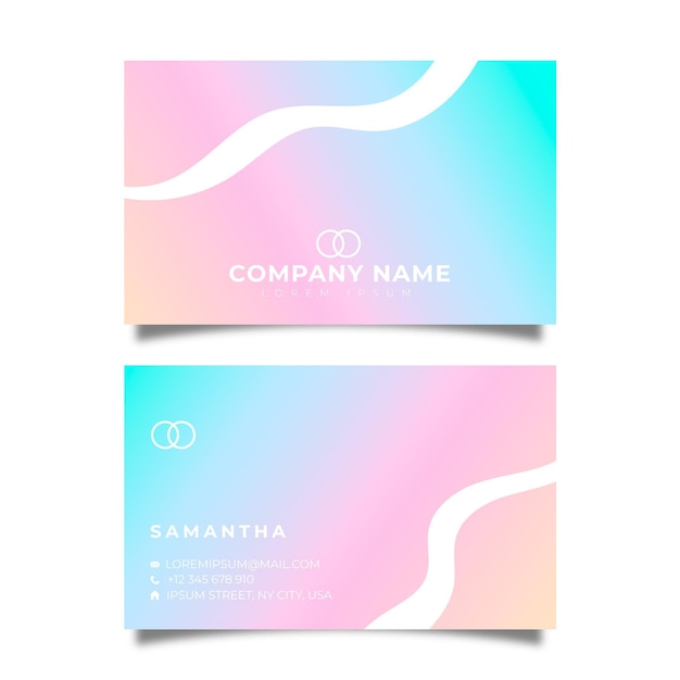 Pastel gradient business cards