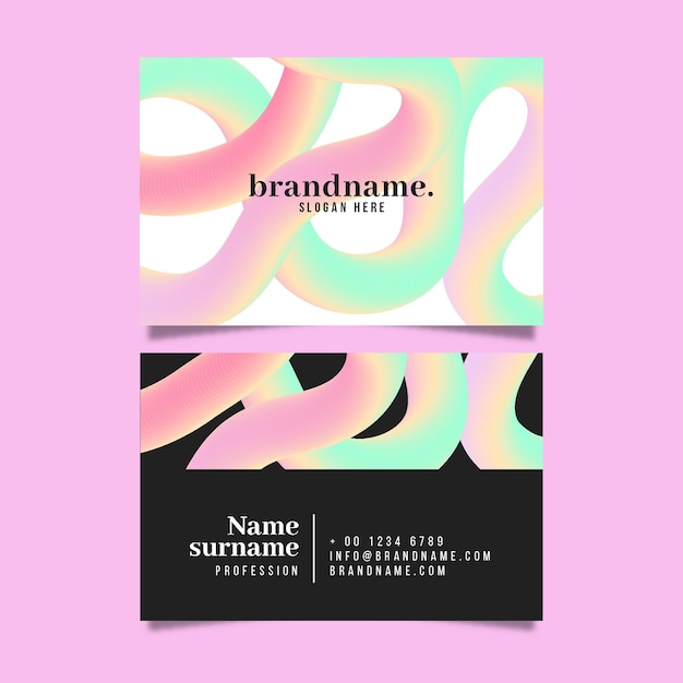 Free vector pastel gradient business cards