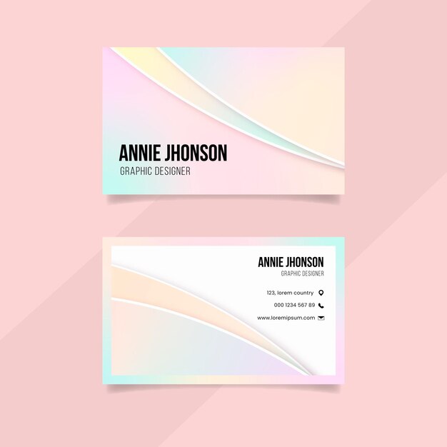 Pastel gradient business cards