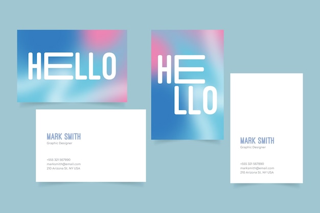 Free vector pastel gradient business cards