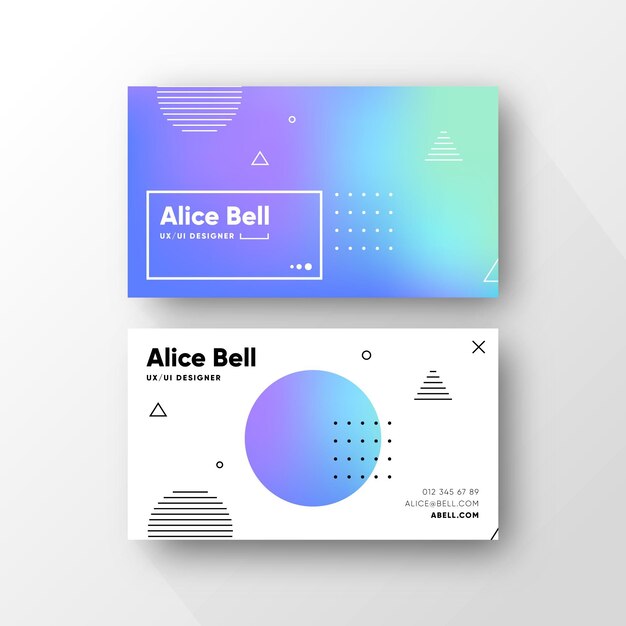 Pastel gradient business cards