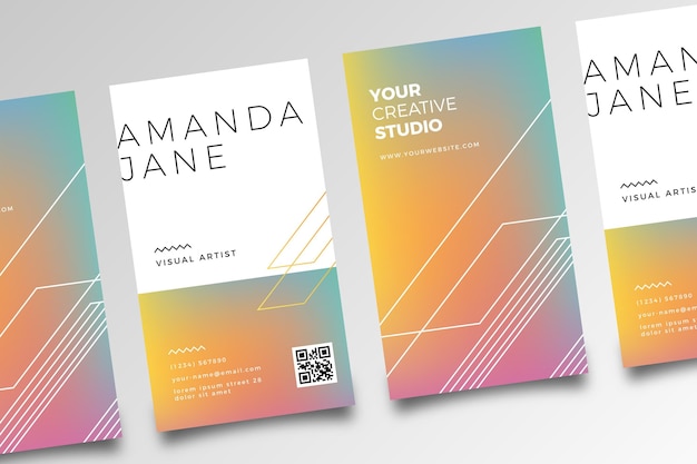 Pastel gradient business cards