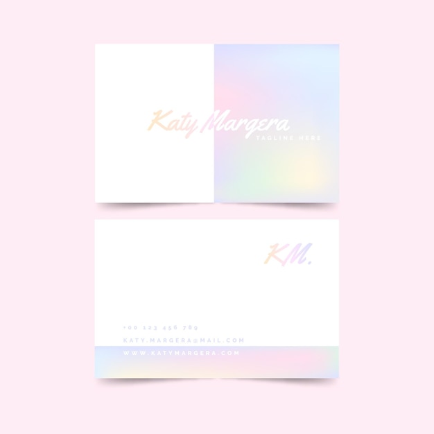 Free vector pastel gradient business cards